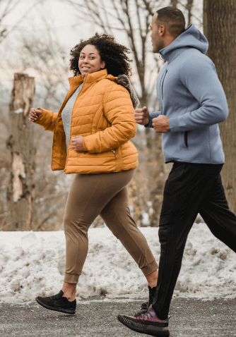a couple running