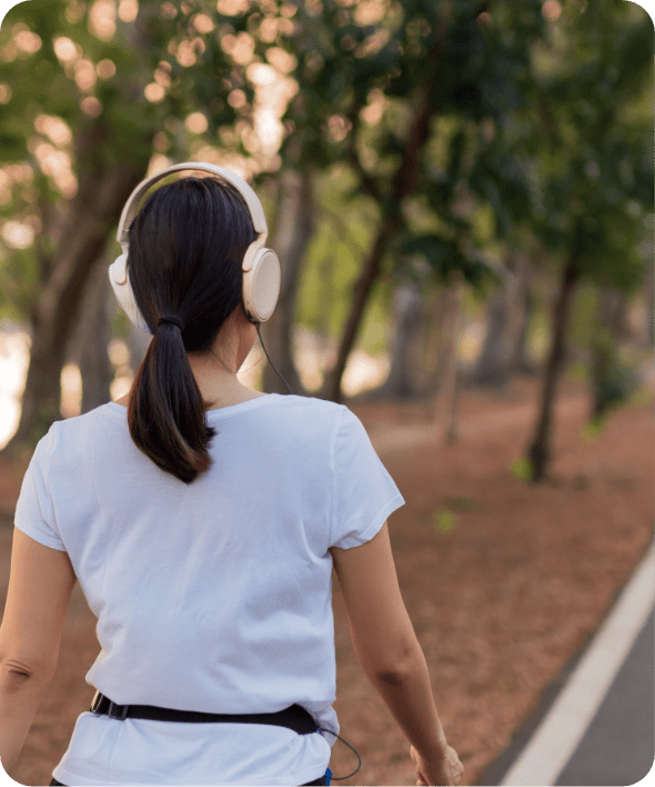 woman listening to music