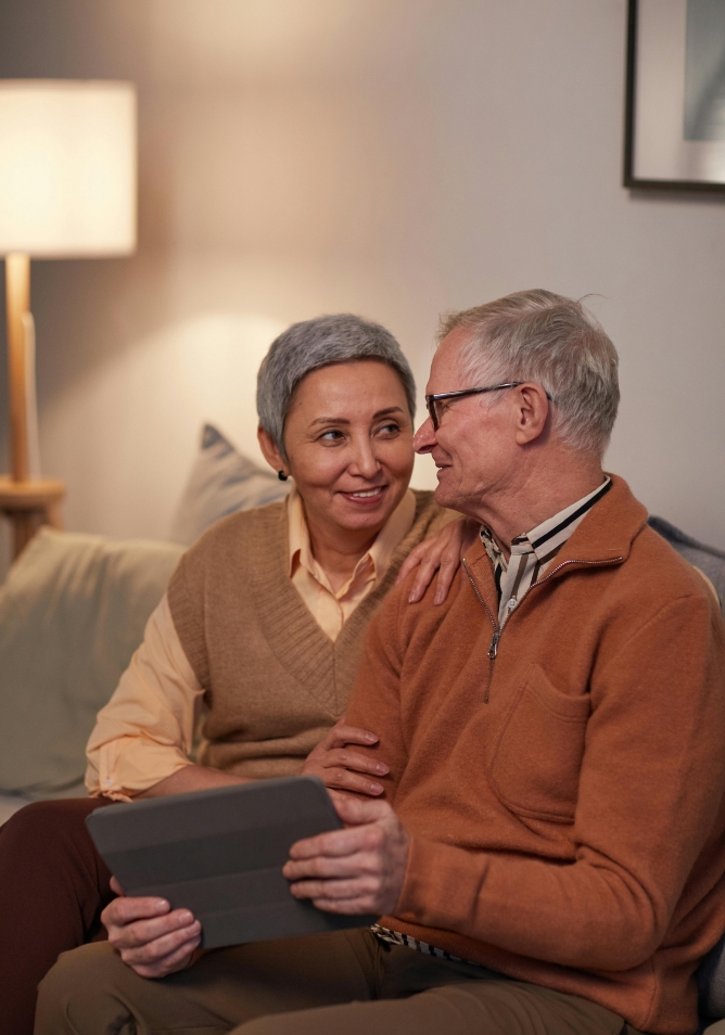 couple with a tablet